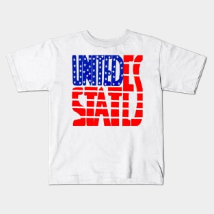 Flag USA Illustration on White Background Kids T-Shirt